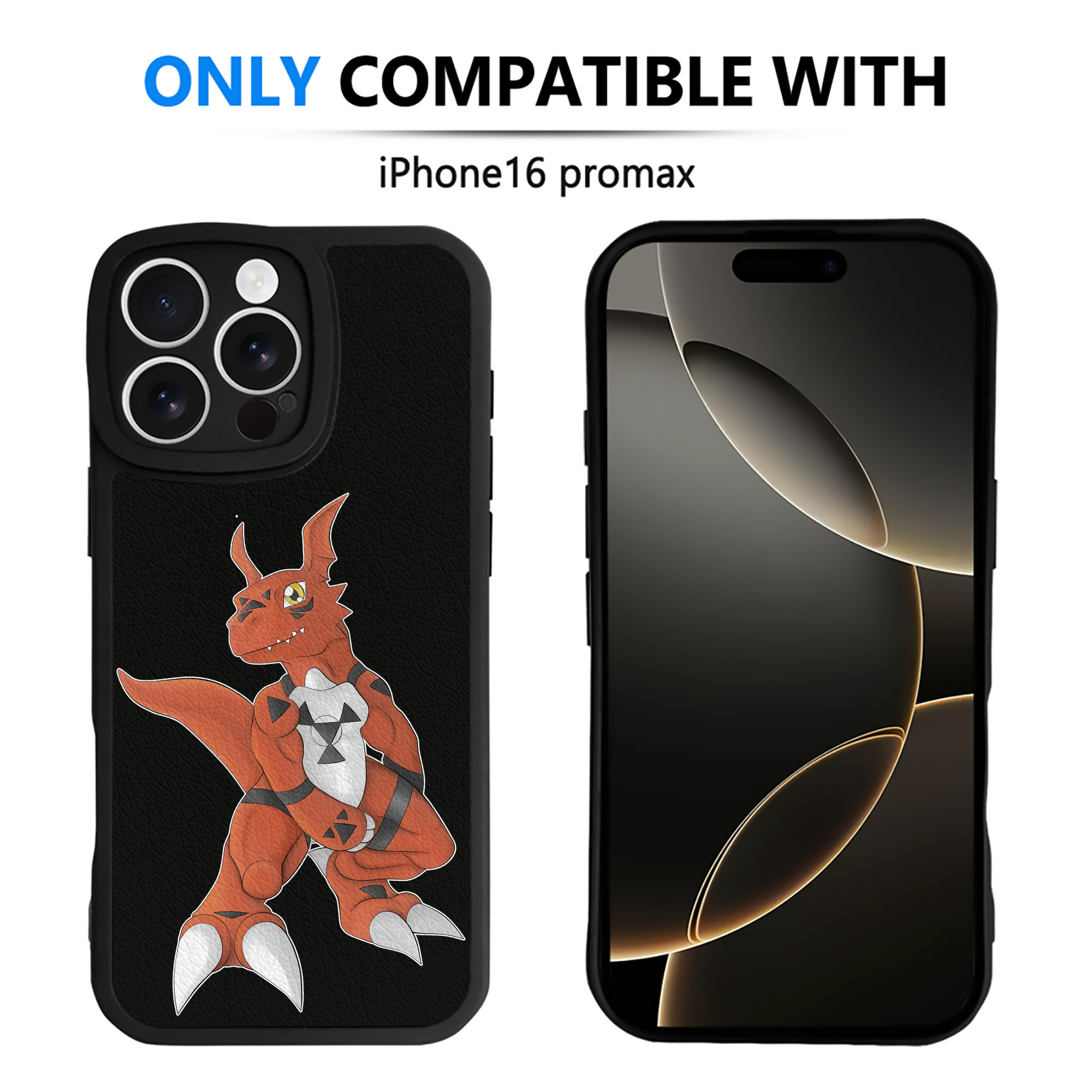 （画像用） Digimon デジタルモンスター/デジモン 【iPhone 16シリーズ対応】シリコンスマホケース（レザー調） 材質：シリコン